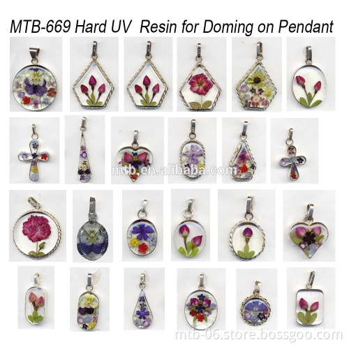 Hard Cured Crystal UV Resin for Doming on Pendent